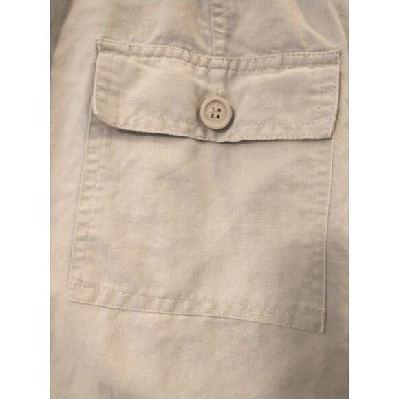 New York & Co Women's Wide-Leg Linen Blend Pants Beige Drawstring Relaxed - XL - Picture 7 of 8
